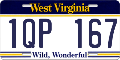 WV license plate 1QP167