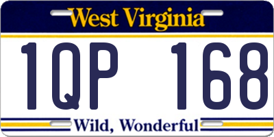 WV license plate 1QP168