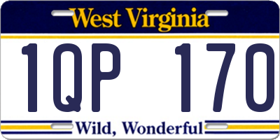 WV license plate 1QP170