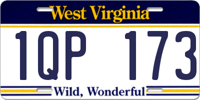 WV license plate 1QP173