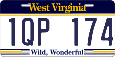 WV license plate 1QP174
