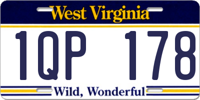 WV license plate 1QP178