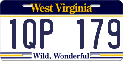 WV license plate 1QP179