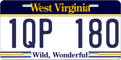 WV license plate 1QP180