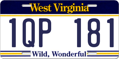 WV license plate 1QP181