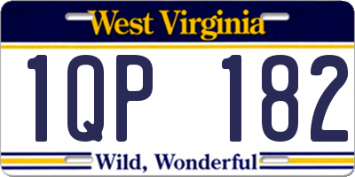 WV license plate 1QP182