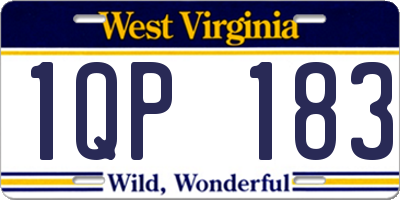 WV license plate 1QP183
