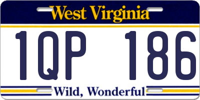 WV license plate 1QP186