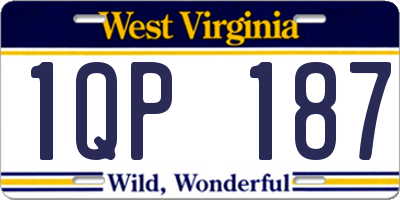 WV license plate 1QP187