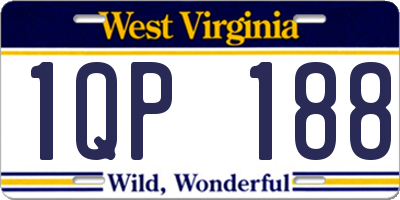 WV license plate 1QP188