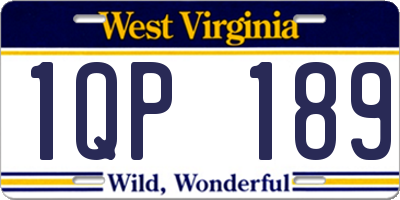 WV license plate 1QP189