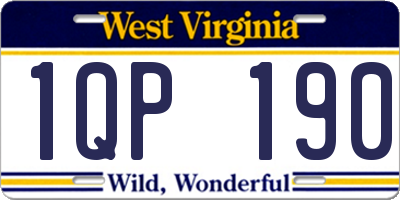WV license plate 1QP190