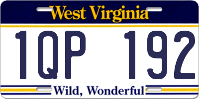 WV license plate 1QP192