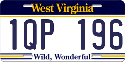 WV license plate 1QP196