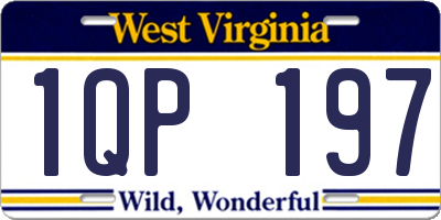 WV license plate 1QP197