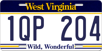 WV license plate 1QP204