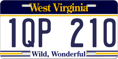 WV license plate 1QP210