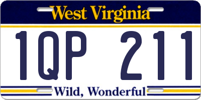 WV license plate 1QP211