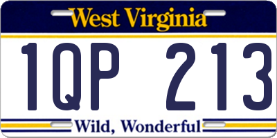 WV license plate 1QP213