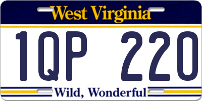 WV license plate 1QP220