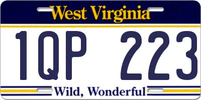 WV license plate 1QP223