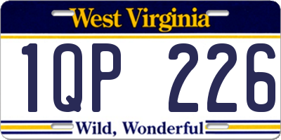 WV license plate 1QP226