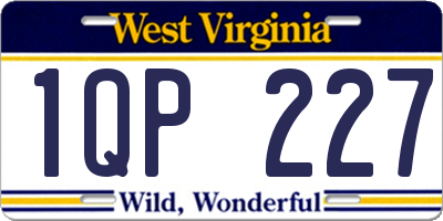 WV license plate 1QP227