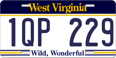 WV license plate 1QP229