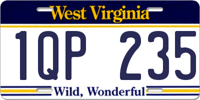 WV license plate 1QP235