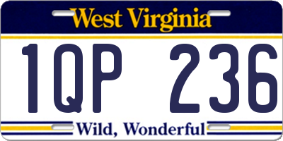 WV license plate 1QP236