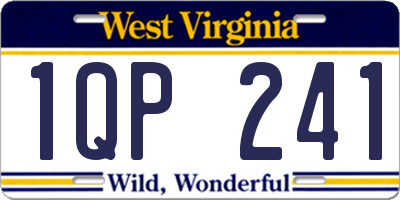 WV license plate 1QP241