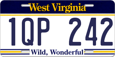 WV license plate 1QP242