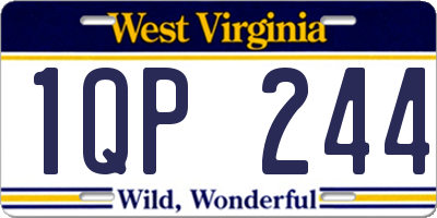WV license plate 1QP244