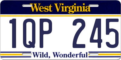 WV license plate 1QP245