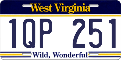 WV license plate 1QP251