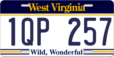 WV license plate 1QP257