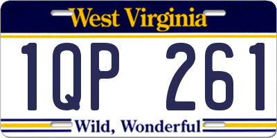 WV license plate 1QP261