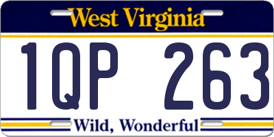 WV license plate 1QP263