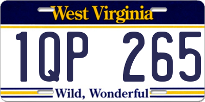 WV license plate 1QP265