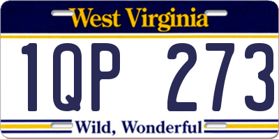 WV license plate 1QP273