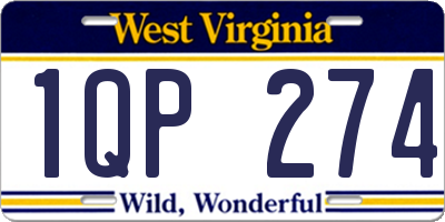 WV license plate 1QP274