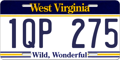 WV license plate 1QP275