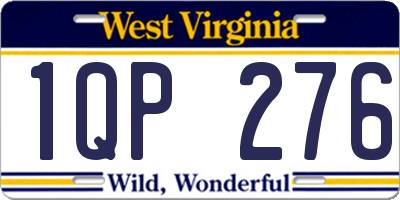WV license plate 1QP276