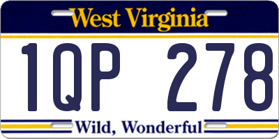 WV license plate 1QP278
