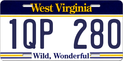 WV license plate 1QP280