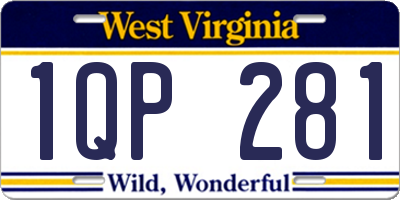 WV license plate 1QP281