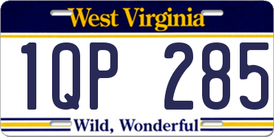 WV license plate 1QP285