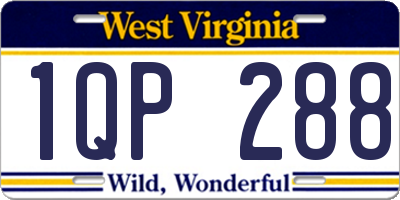 WV license plate 1QP288