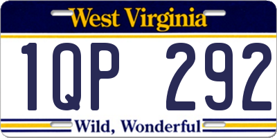 WV license plate 1QP292