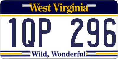 WV license plate 1QP296